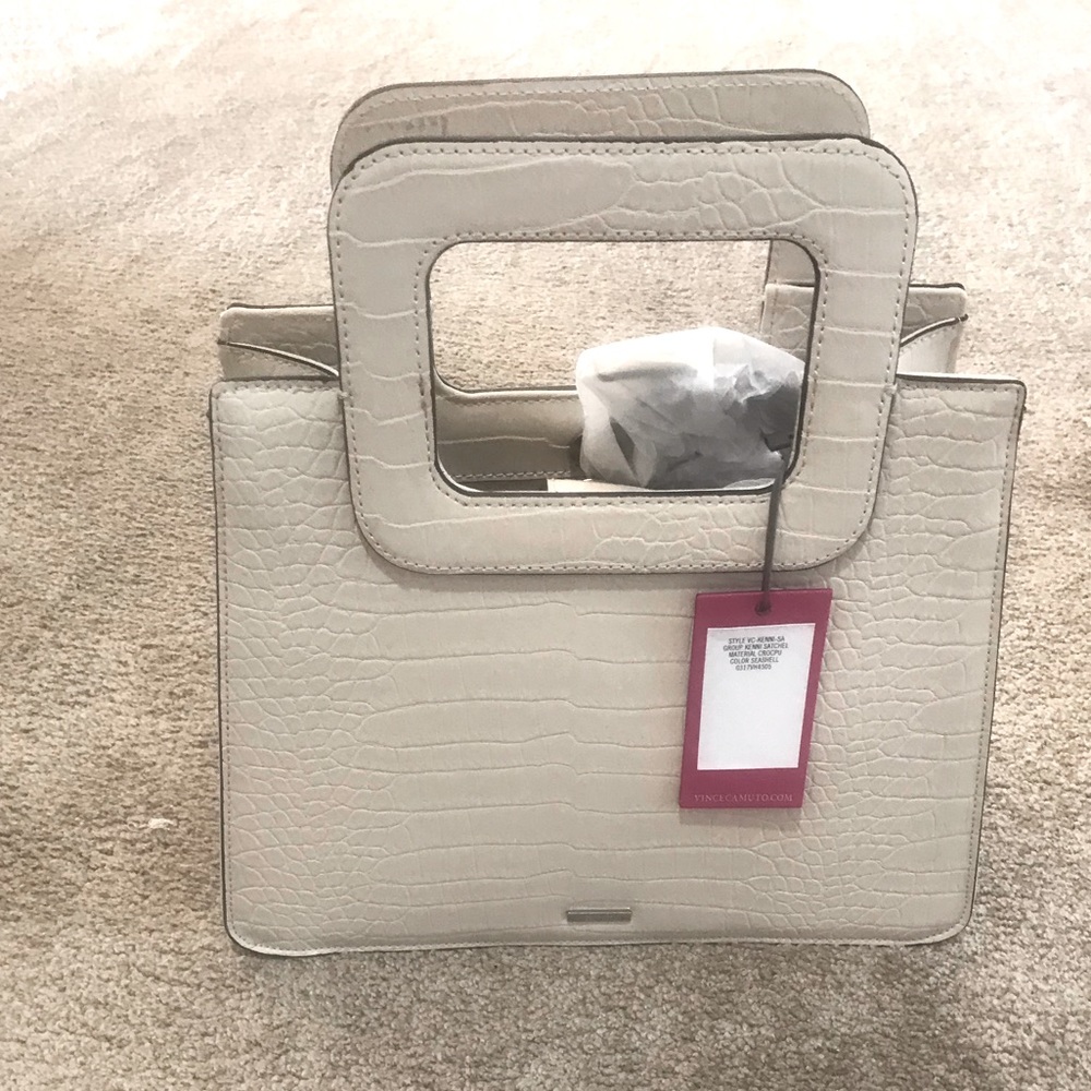 Vince Camuto cream Kenni satchel with tags